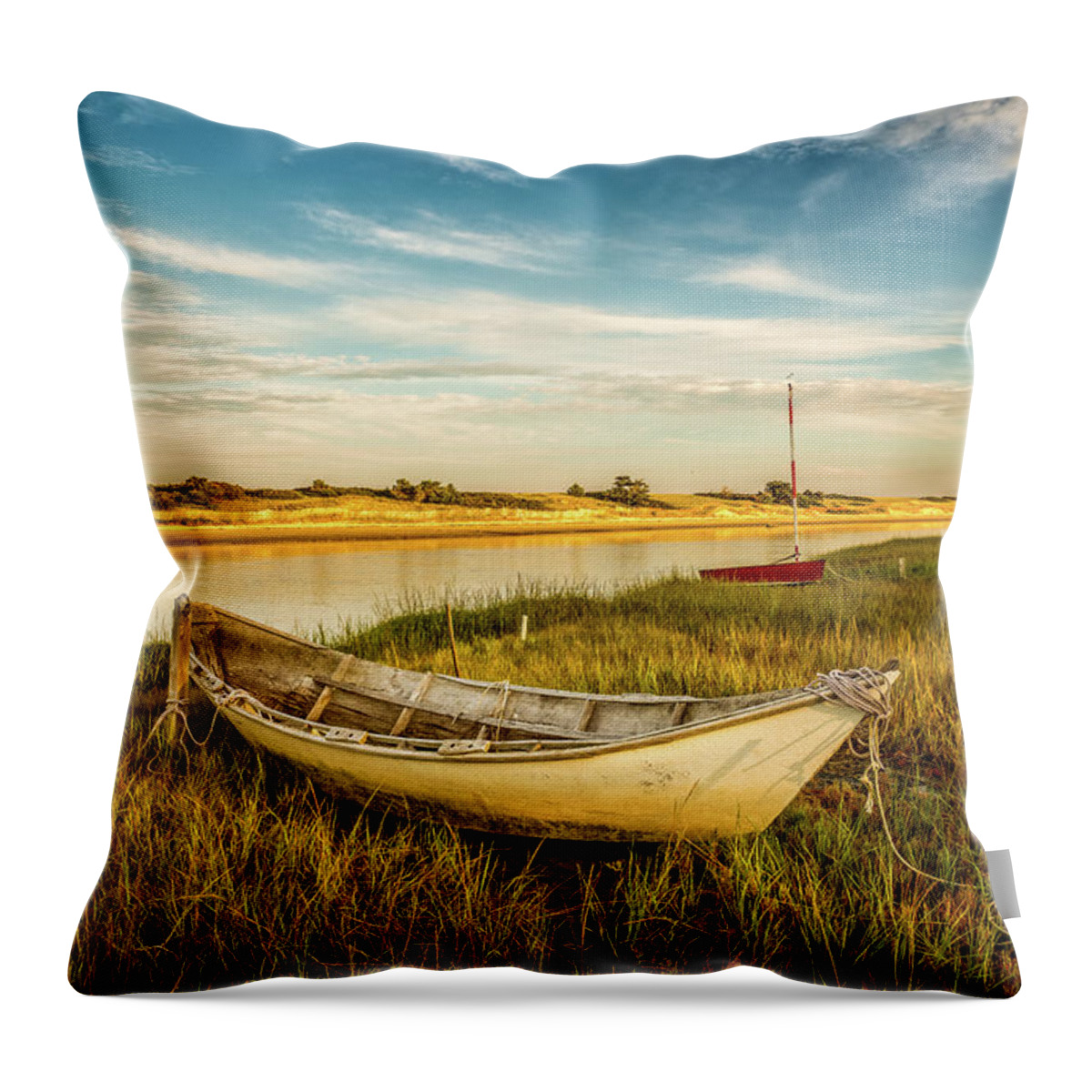 Ogunquit River Throw Pillow featuring the photograph Ashore by Jeff Sinon