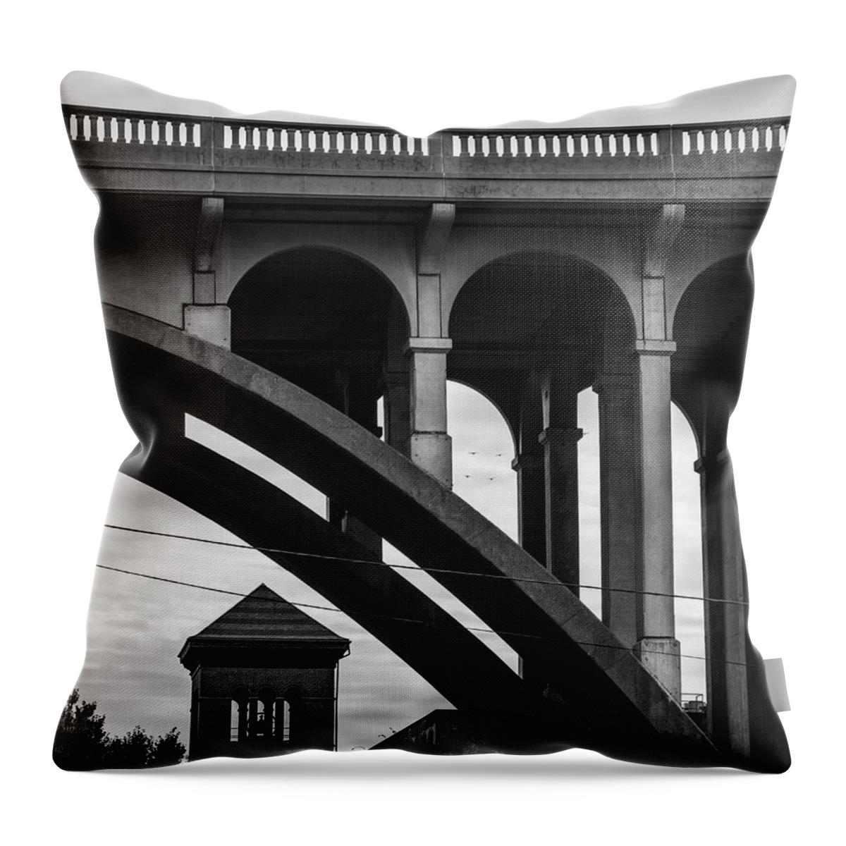 Ashton Throw Pillow featuring the photograph Ashton Viaduct I BW by David Gordon