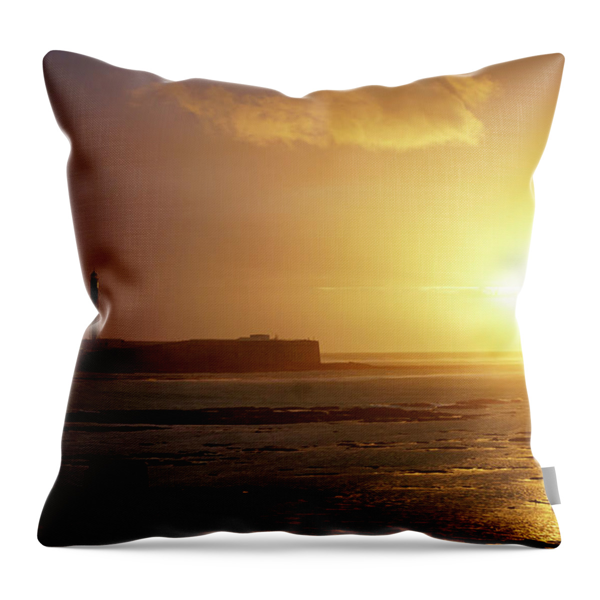 Coast Throw Pillow featuring the photograph Atlantic Sunset Cadiz Spain by Pablo Avanzini