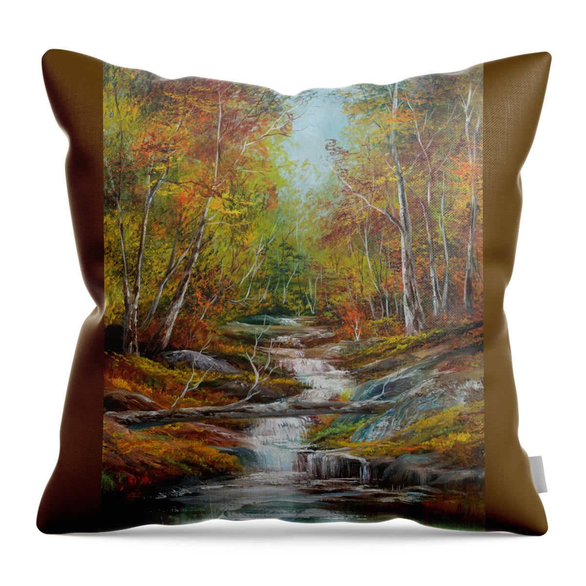 Forest Throw Pillow featuring the painting Colors of Fall by Lynne Pittard