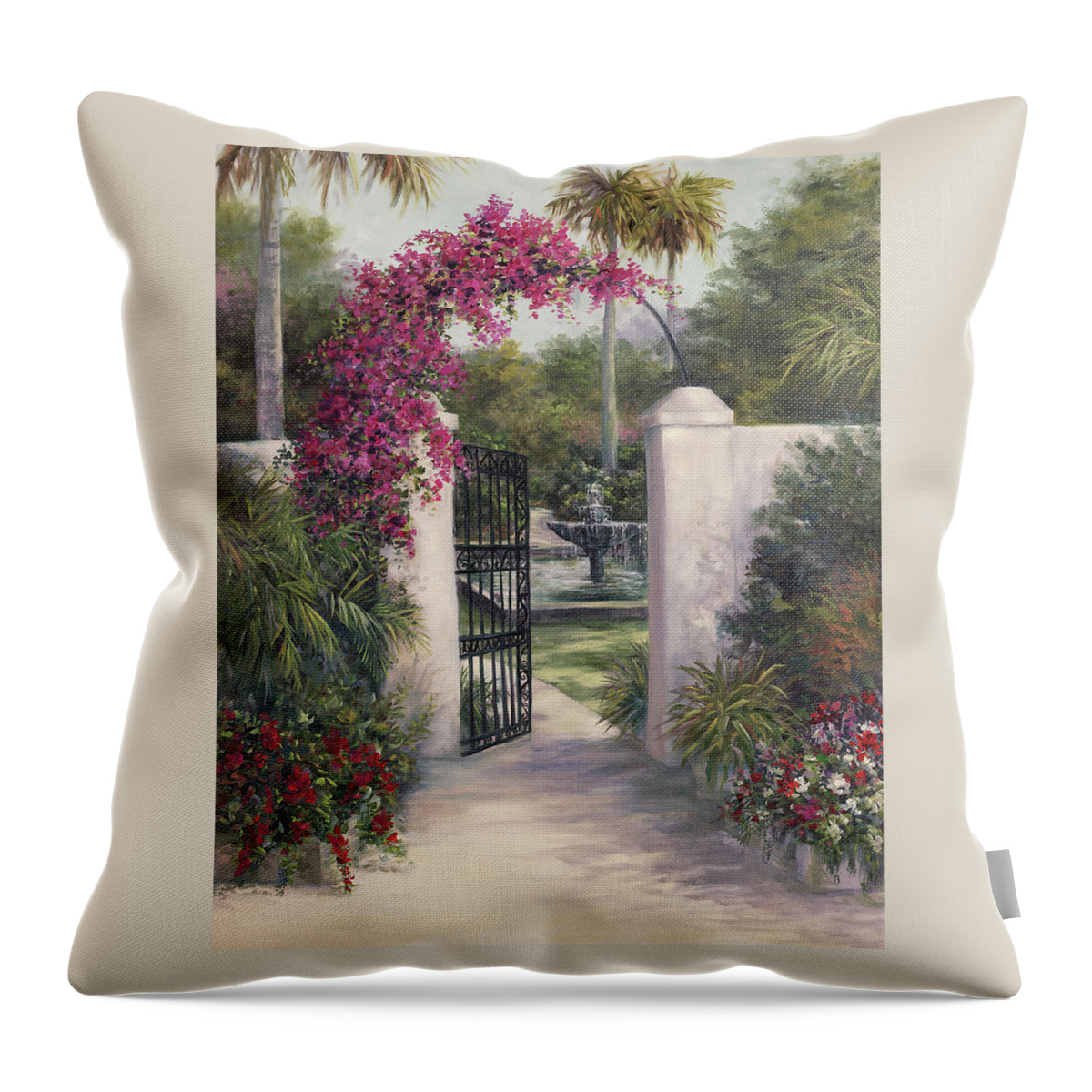 Gate Throw Pillow featuring the painting Away From It All by Lynne Pittard