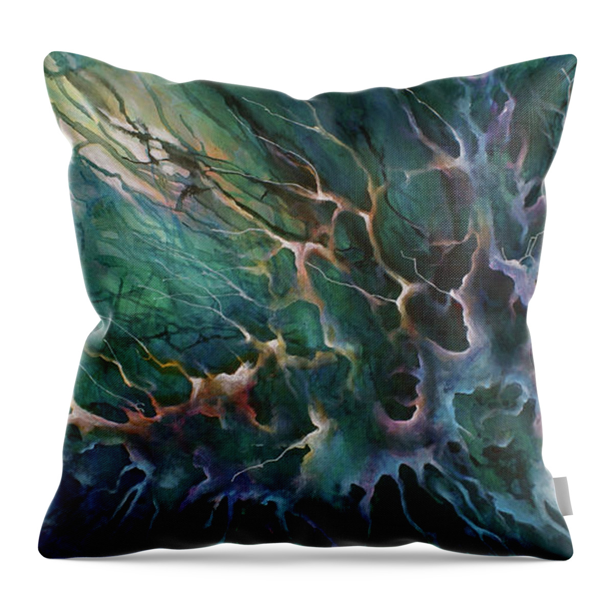 Abstract Throw Pillow featuring the painting Daydream by Michael Lang