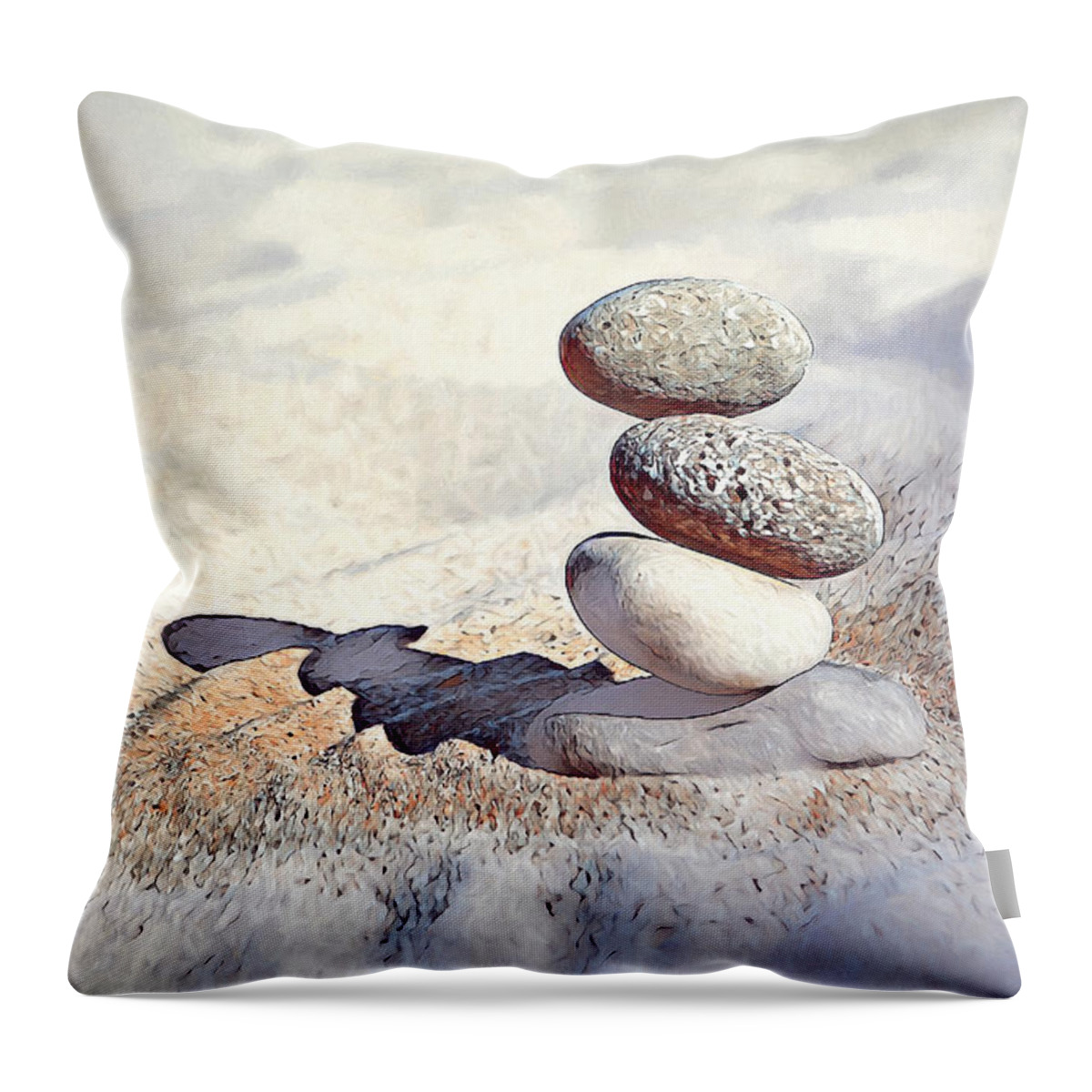 Stones Throw Pillow featuring the digital art Balance by Pennie McCracken