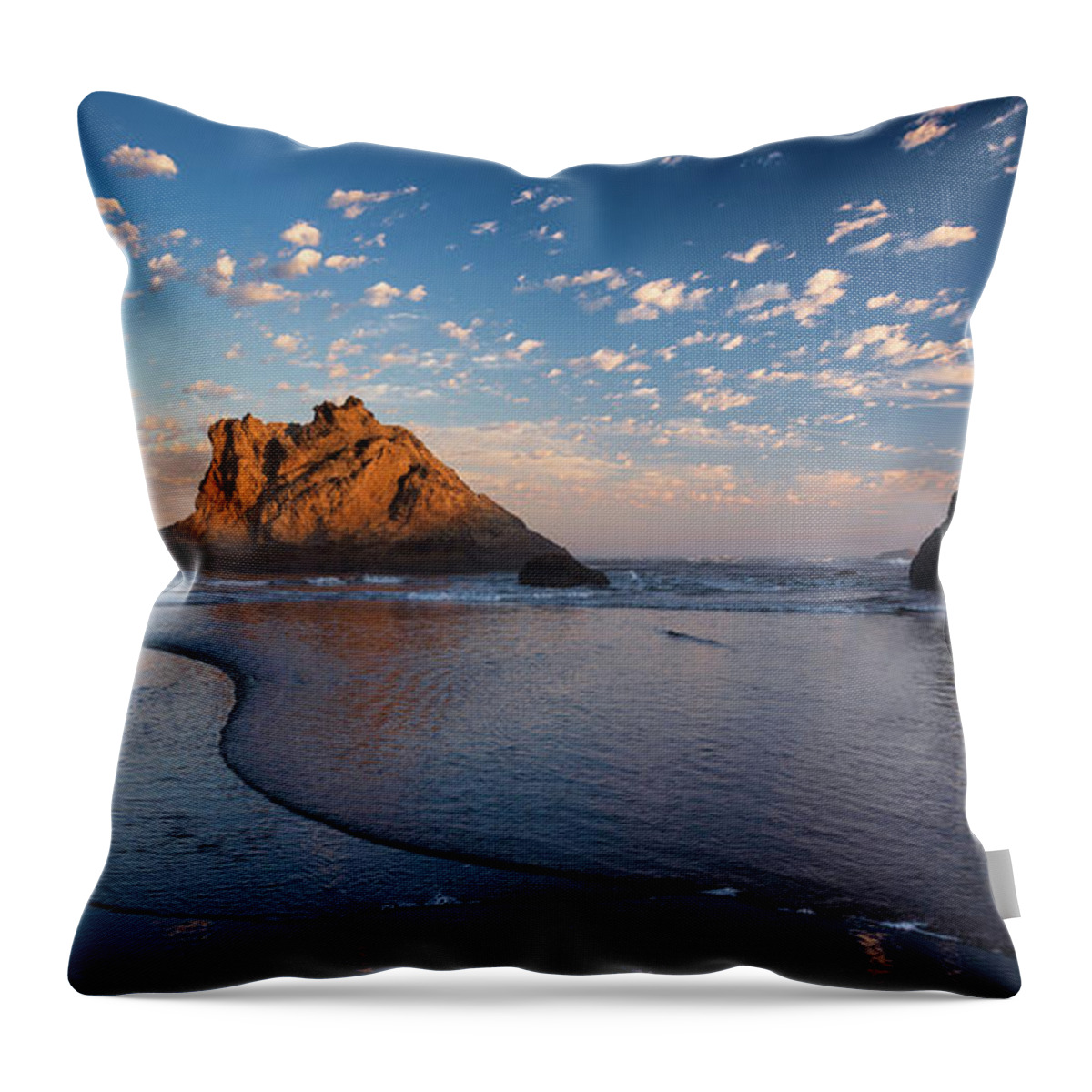 Bandon Throw Pillow featuring the photograph Bandon Sunset by Doug Sturgess