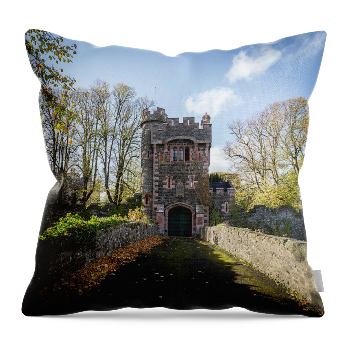 Barbican Throw Pillow featuring the photograph Barbican Gate by Nigel R Bell