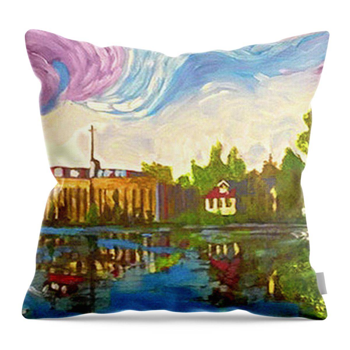 Bayou Saint John Throw Pillow featuring the painting Bayou Saint John One by Amzie Adams