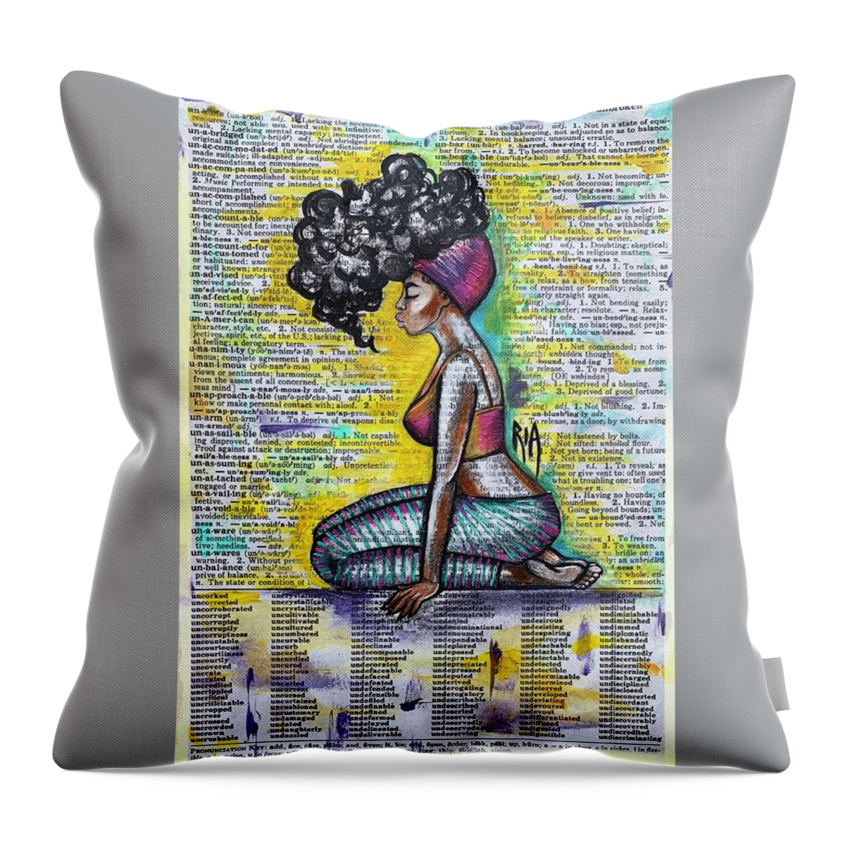 Words Throw Pillow featuring the painting Be Strong-Don't let them break you by Artist RiA