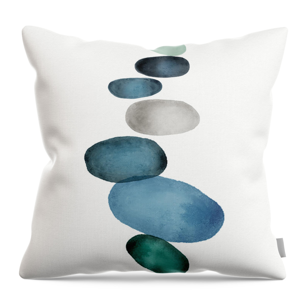 Modern Throw Pillow featuring the painting Beach Stones 1- Art by Linda Woods by Linda Woods