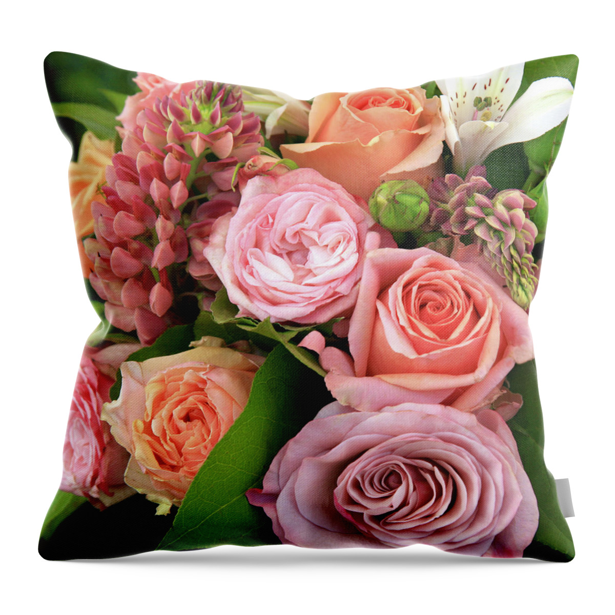 Large Group Of Objects Throw Pillow featuring the photograph Beautiful Bouquet Of Flowers In Soft by Lubilub