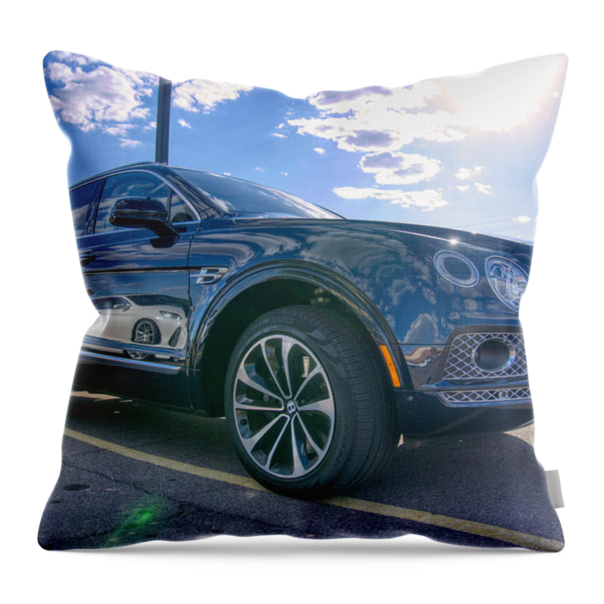 Bentley Throw Pillow featuring the photograph Bentley Bentayga by Anthony Giammarino