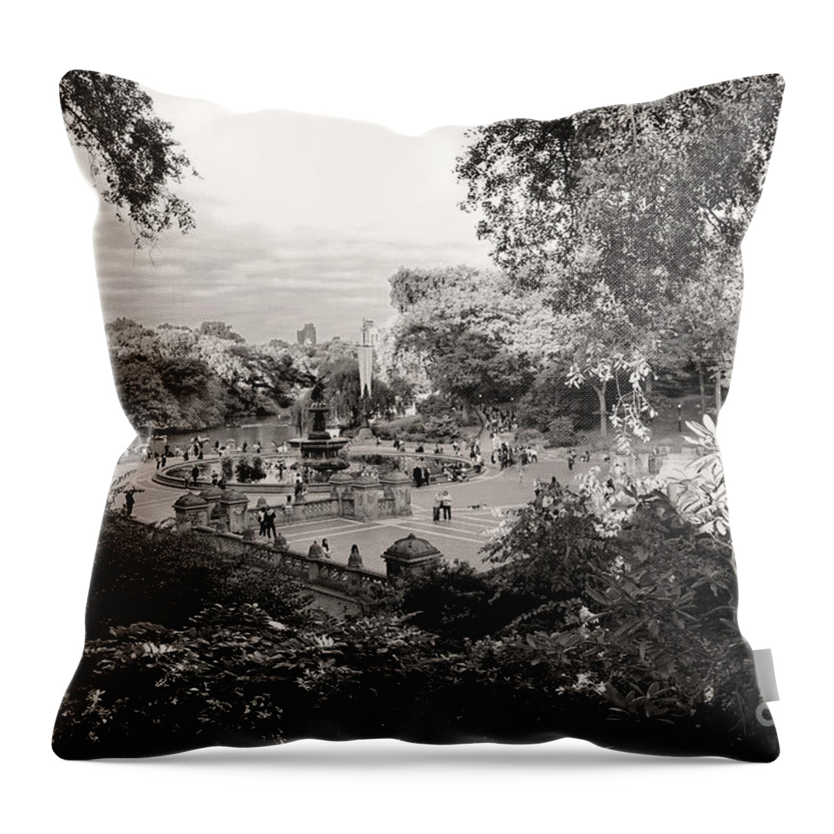Impression Throw Pillow featuring the photograph Bethesda Fountain and Terrace, Central Park by Steve Ember