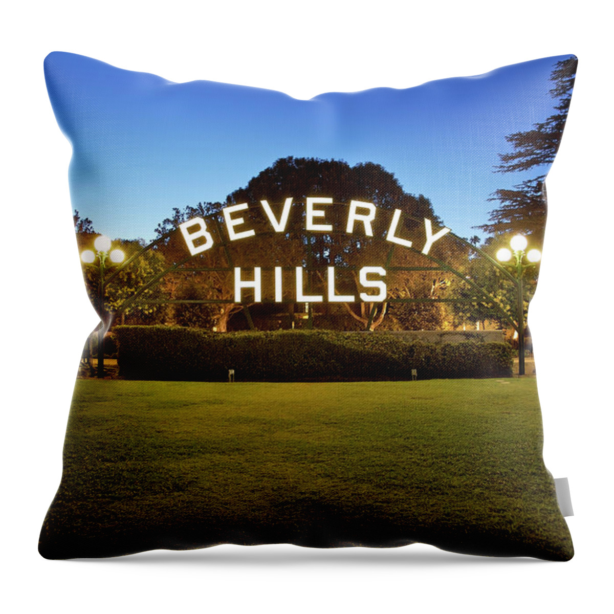 Grass Throw Pillow featuring the photograph Beverly Hills Portrait by Ekash