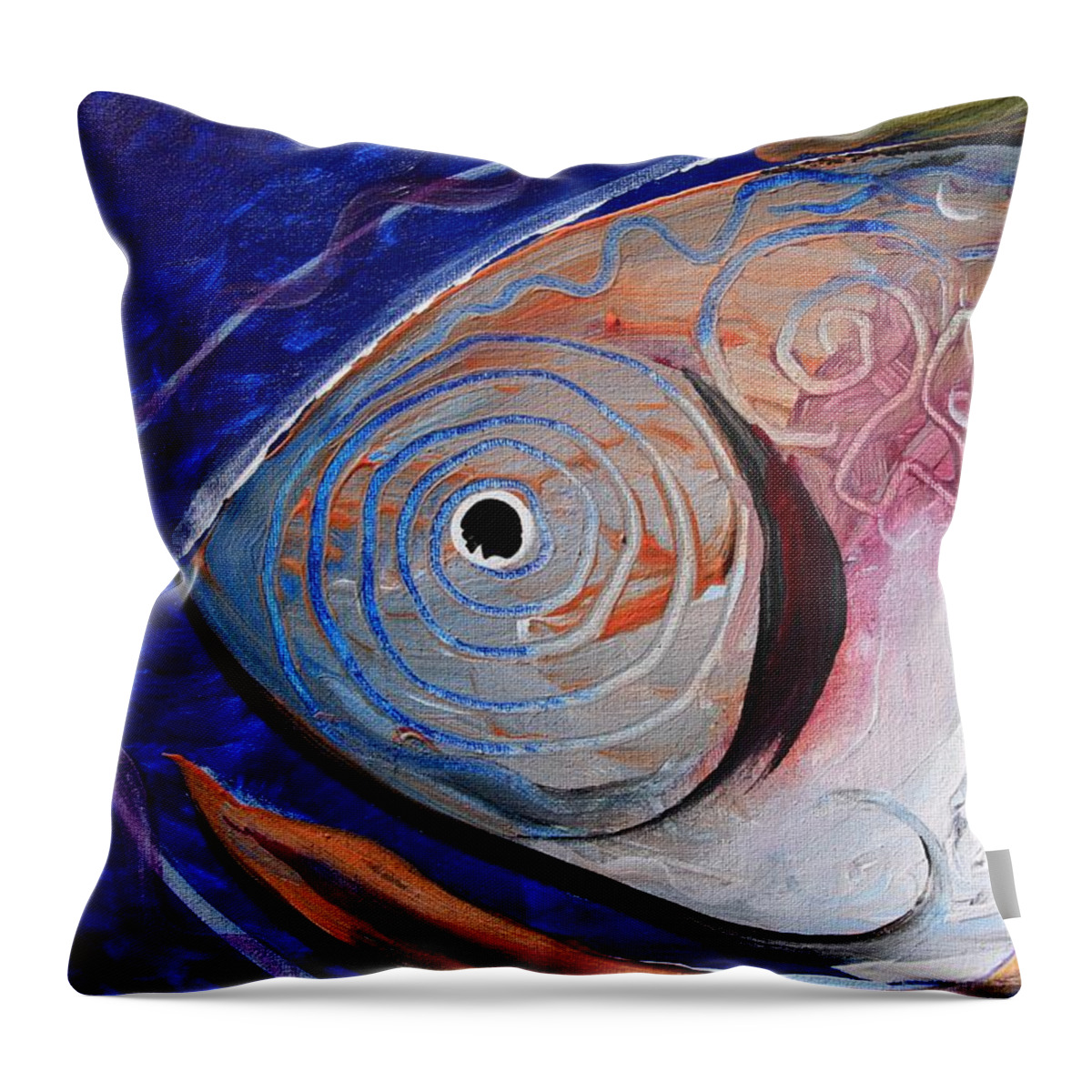 Fish Throw Pillow featuring the painting Big Fish by J Vincent Scarpace