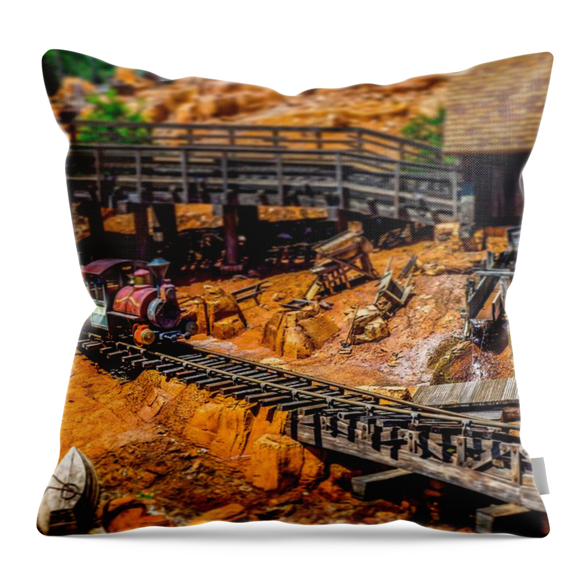  Throw Pillow featuring the photograph Big Thunder Mountain Railroad by Rodney Lee Williams