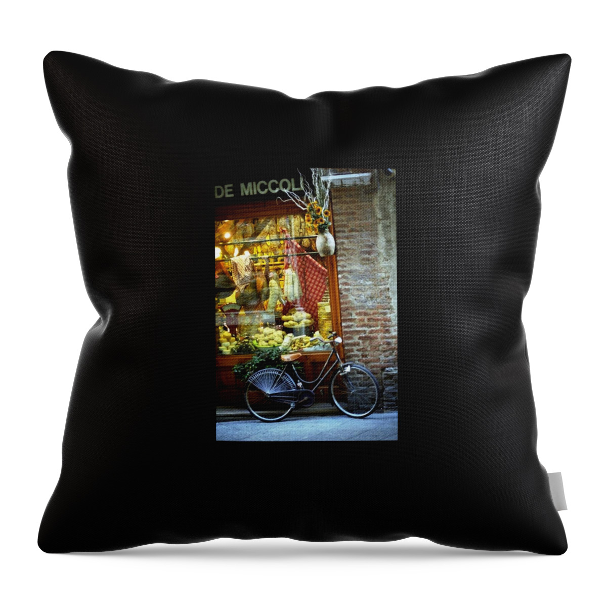  Throw Pillow featuring the photograph Bike in Sienna by Susie Rieple