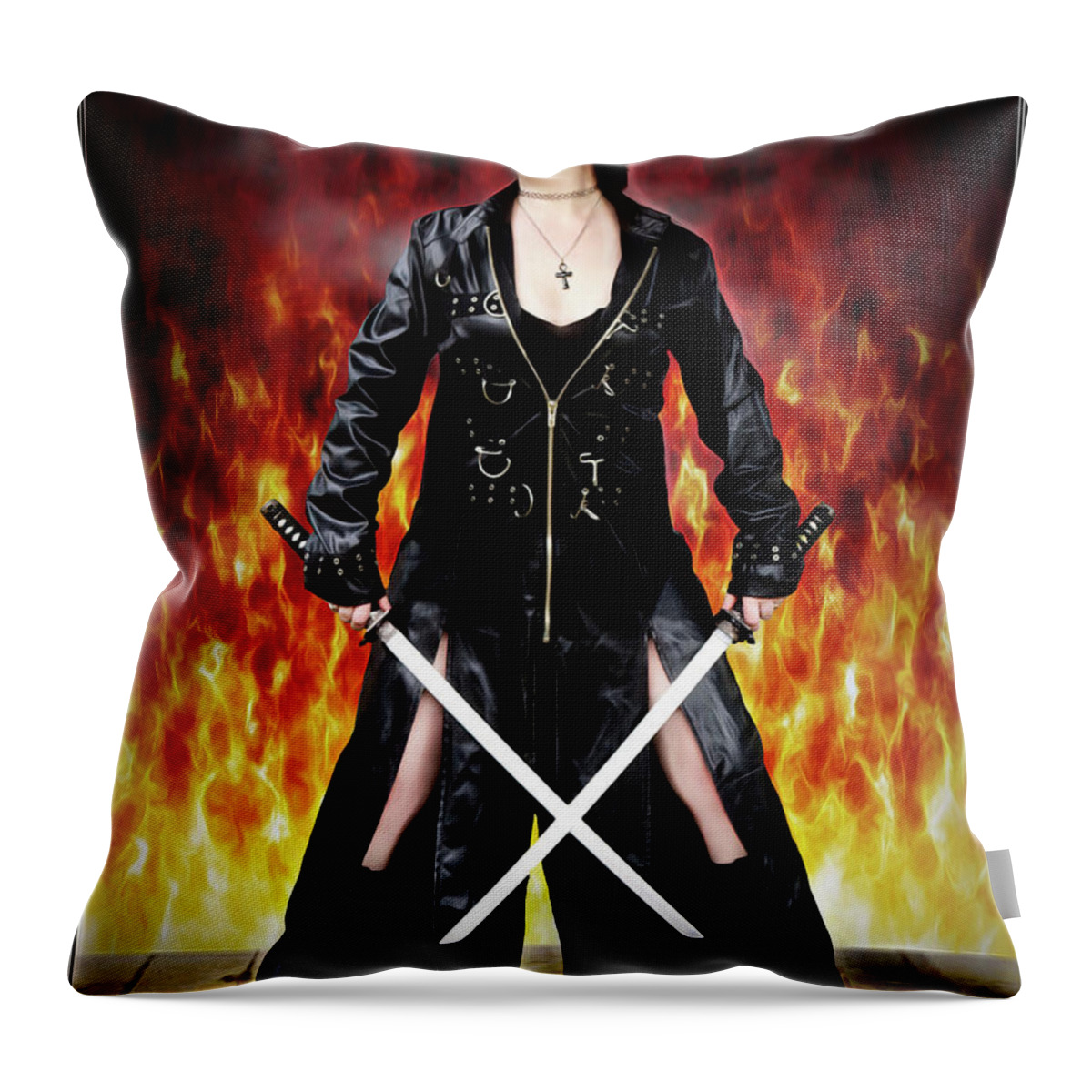 Fire Throw Pillow featuring the photograph Blades by Jon Volden