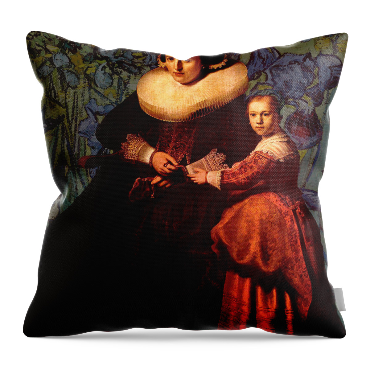 Post Modern Throw Pillow featuring the digital art Blend II Rembrandt by David Bridburg