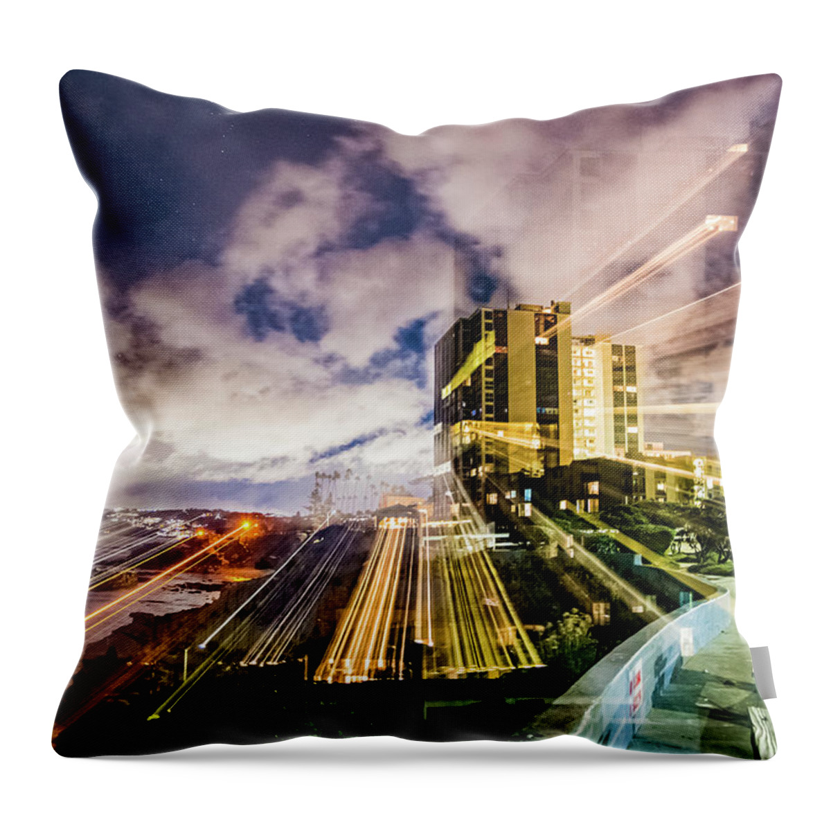 Abstract Throw Pillow featuring the photograph Blending the sea and land by Local Snaps Photography