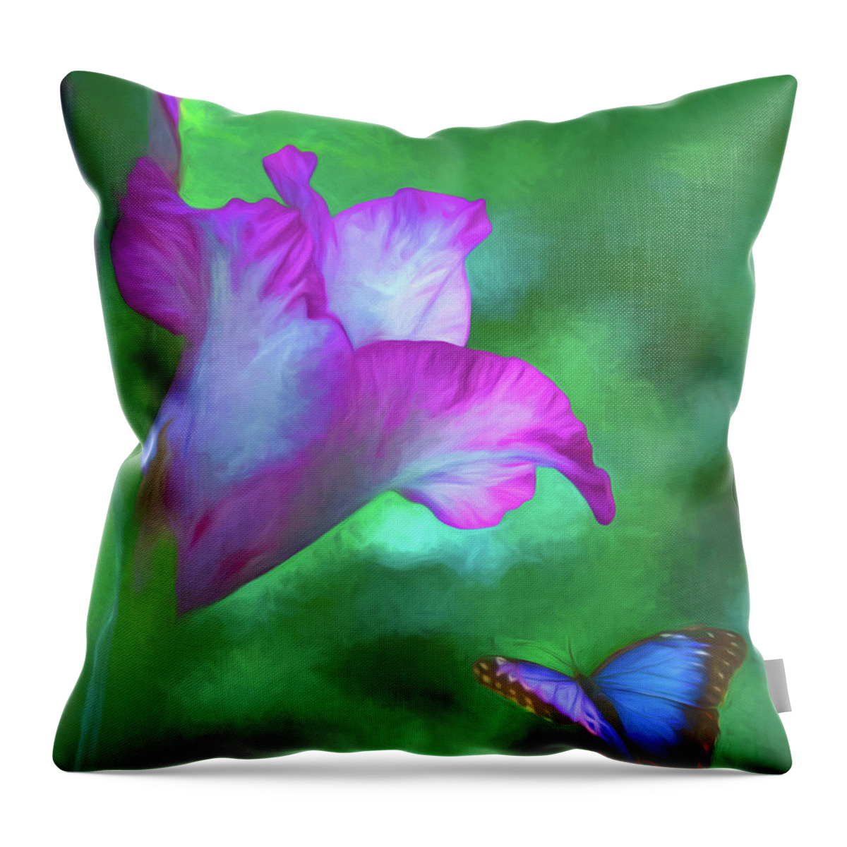 Blossom Throw Pillow featuring the photograph Blossom and Butterfly by Cathy Kovarik