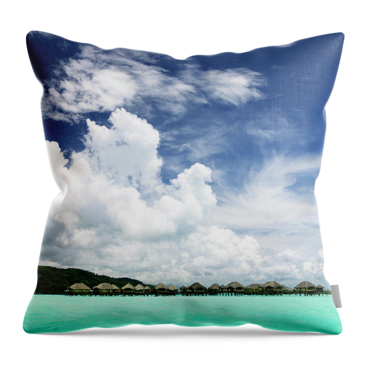 Standing Water Throw Pillow featuring the photograph Blue Lagoon Holiday Luxury Resort by Mlenny