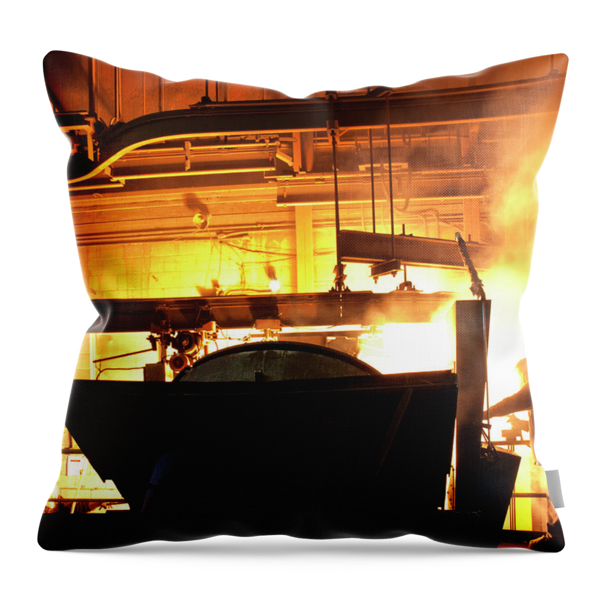 Foundry Throw Pillow featuring the photograph Iron Foundry by Cynthia Dickinson