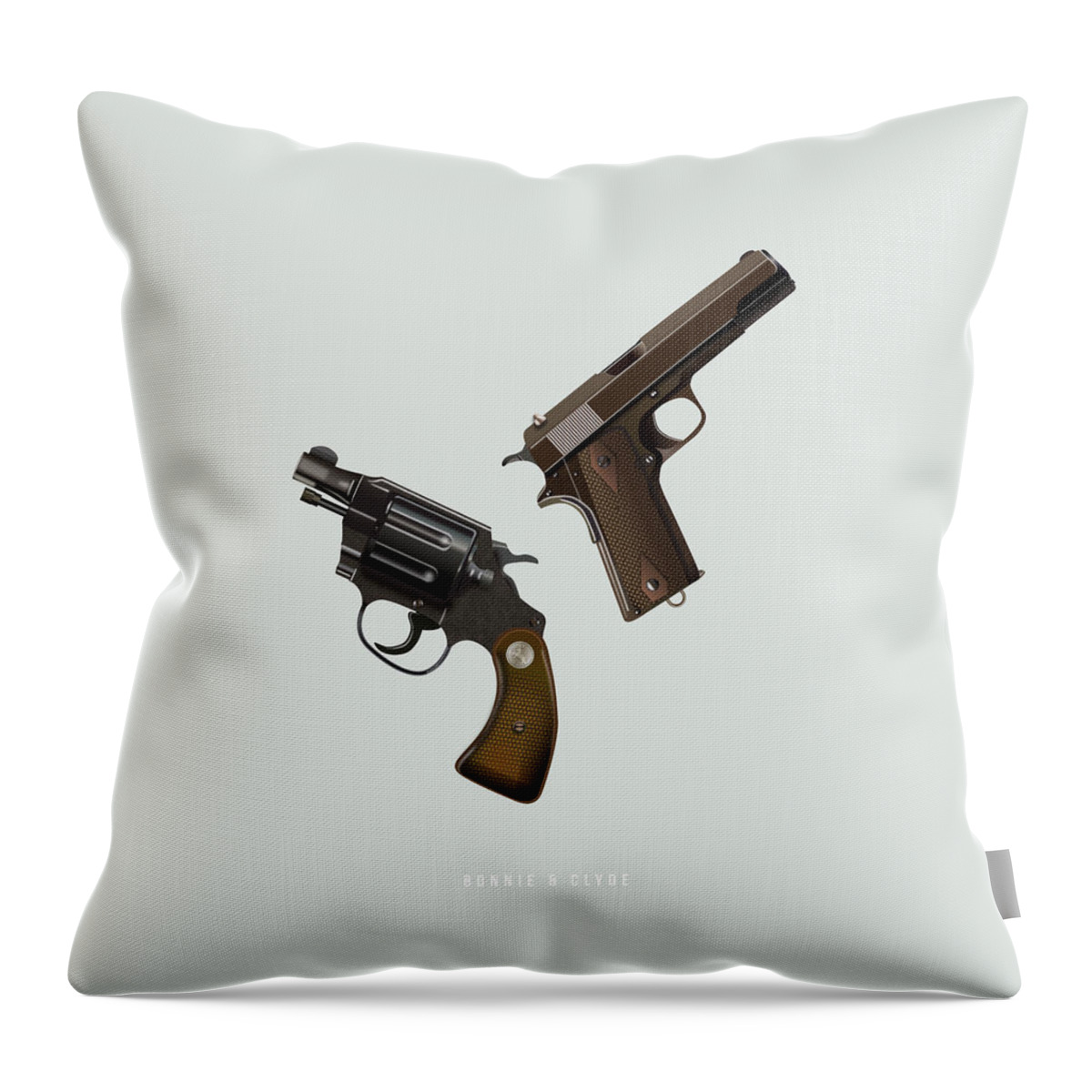 Bonnie And Clyde Throw Pillow featuring the digital art Bonnie and Clyde - Alternative Movie Poster by Movie Poster Boy