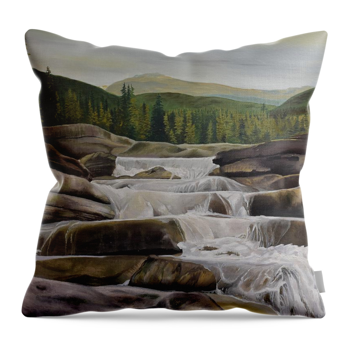  Throw Pillow featuring the painting Bragg Creek by Barbel Smith
