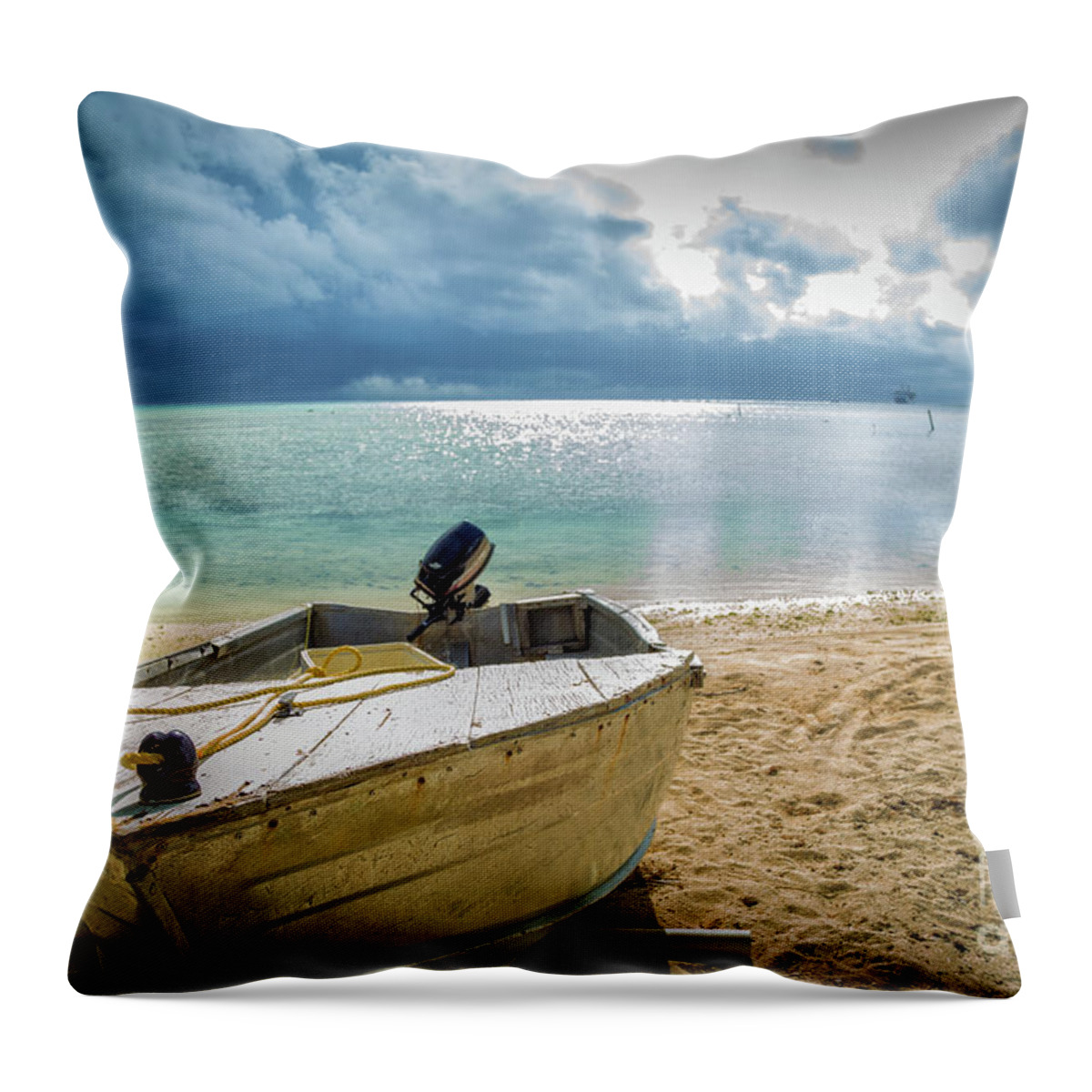 Cook Islands Throw Pillow featuring the photograph Brewing by Becqi Sherman