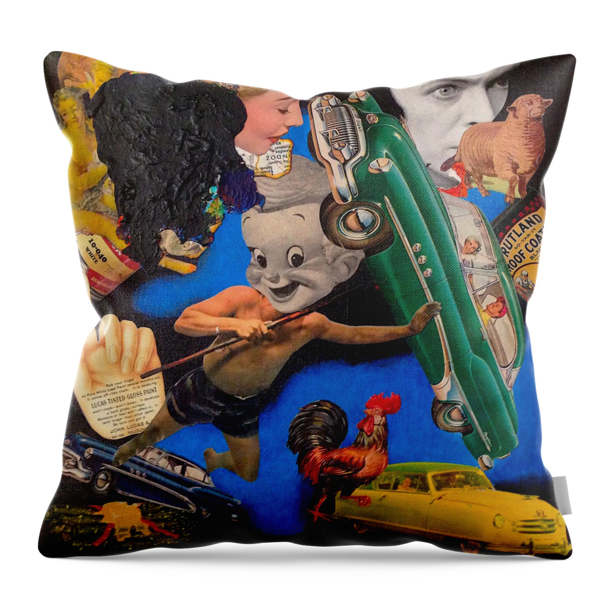  Throw Pillow featuring the mixed media Buick by Steve Fields