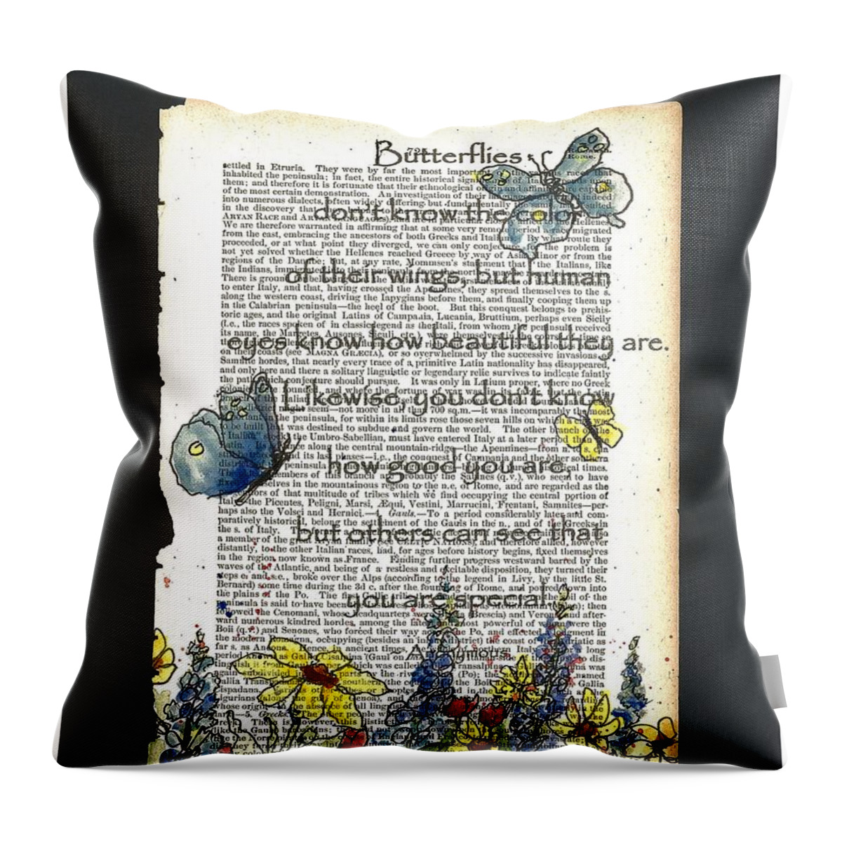 Butterflies Throw Pillow featuring the painting Butterfly Afternoon2 by Maria Hunt