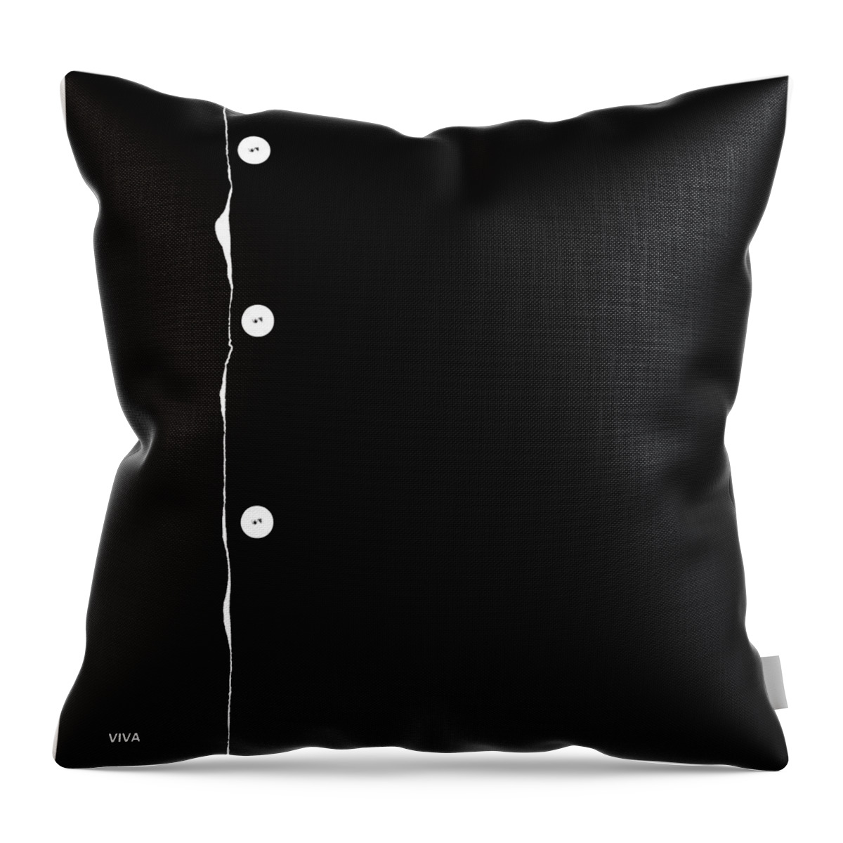 Buttons Throw Pillow featuring the photograph Buttons - A Tribute - Black by VIVA Anderson