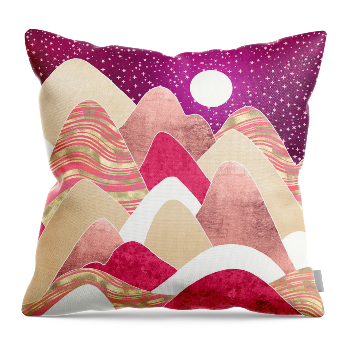 Candyland Throw Pillow featuring the digital art Candyland Vista by Spacefrog Designs