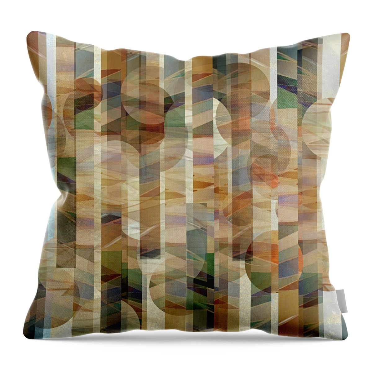 Circles Throw Pillow featuring the digital art Canyon Circles and Stripes by Sand And Chi