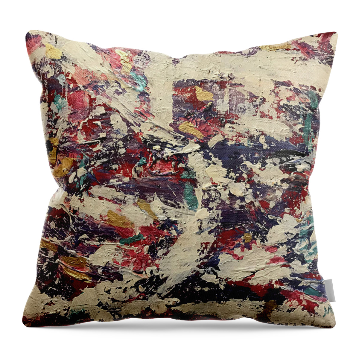 Carnaval Throw Pillow featuring the painting Carnaval Foyalais by Medge Jaspan