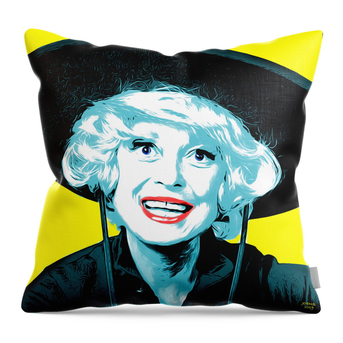 Pop Art Throw Pillow featuring the digital art Carol Channing by Greg Joens