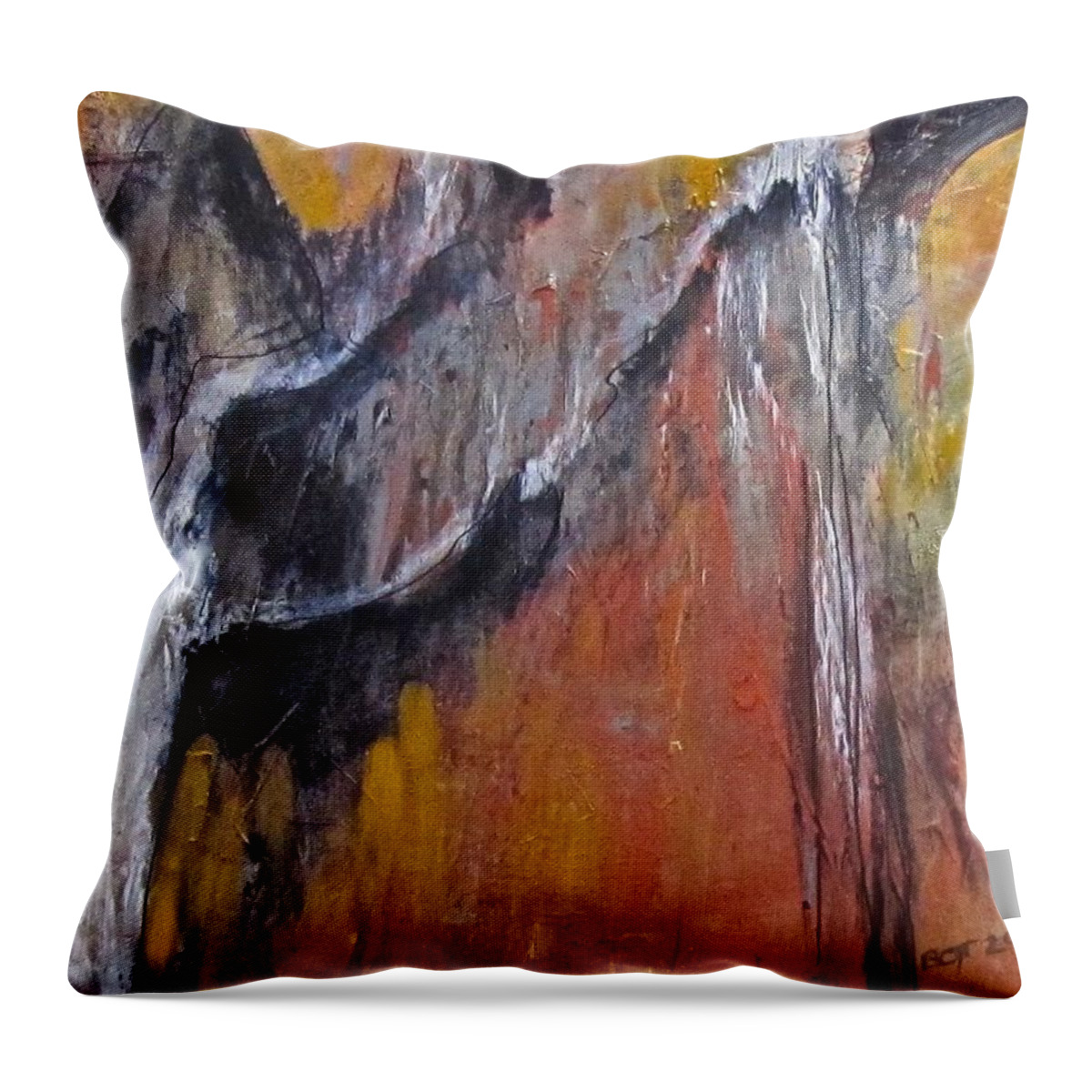 Metallic Throw Pillow featuring the painting Cascades by Barbara O'Toole