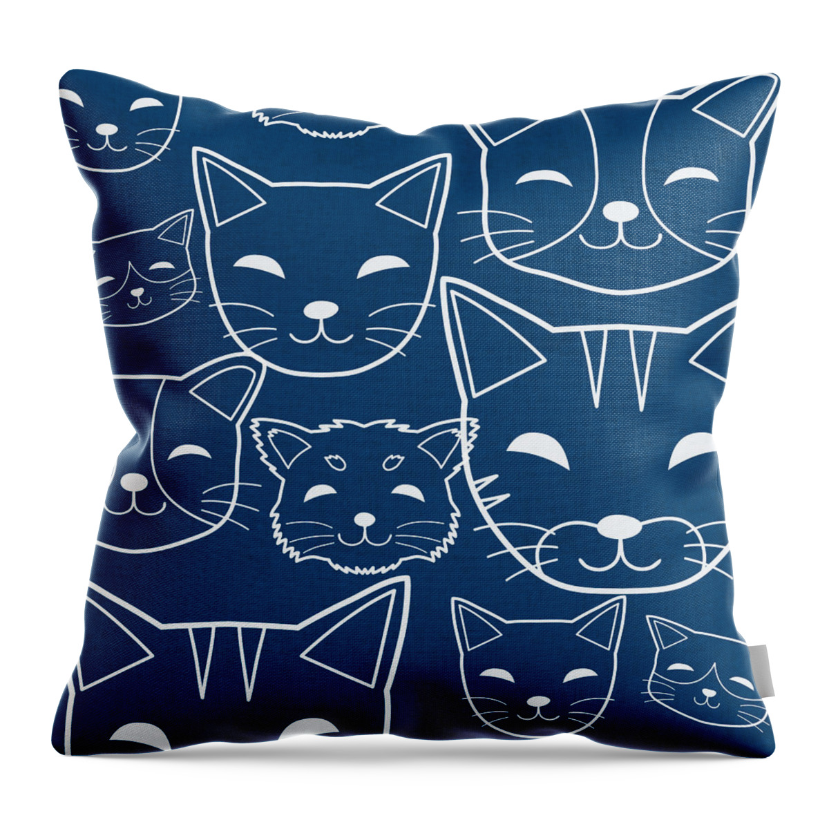 Cats Throw Pillow featuring the digital art Cats- Art by Linda Woods by Linda Woods