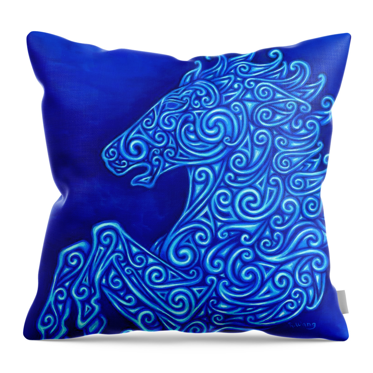 Horse Throw Pillow featuring the painting Celtic Horse by Rebecca Wang