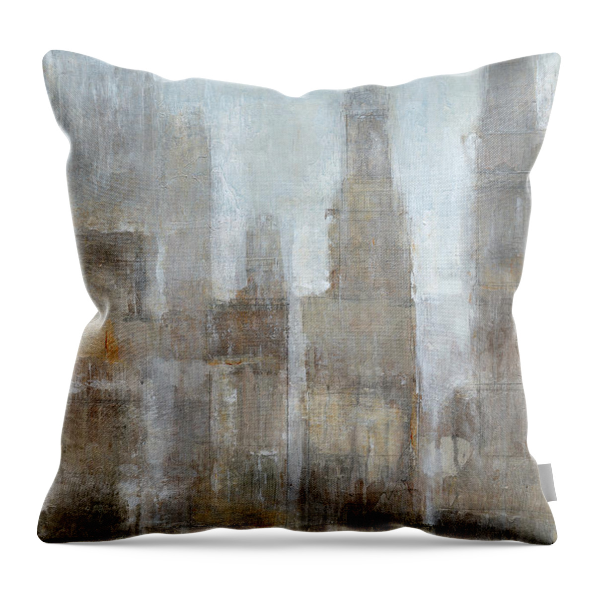 Landscapes Throw Pillow featuring the painting City Midst II by Tim Otoole