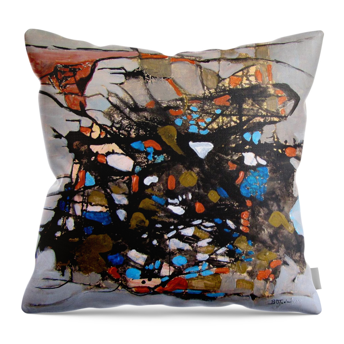 Abstract Throw Pillow featuring the painting City of Angels by Barbara O'Toole