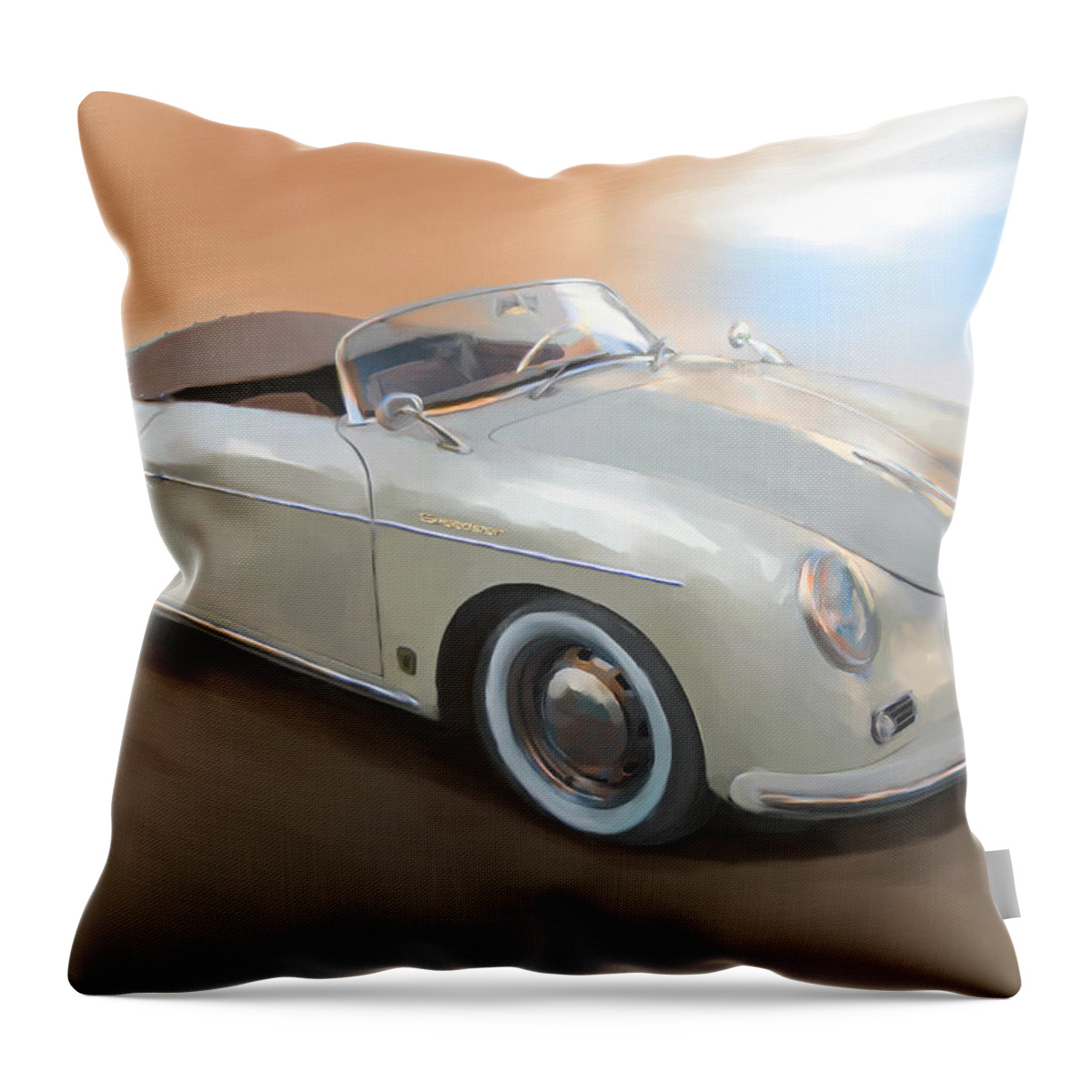 Classical Painting Throw Pillow featuring the painting Classic Porsche Speedster by Vart Studio