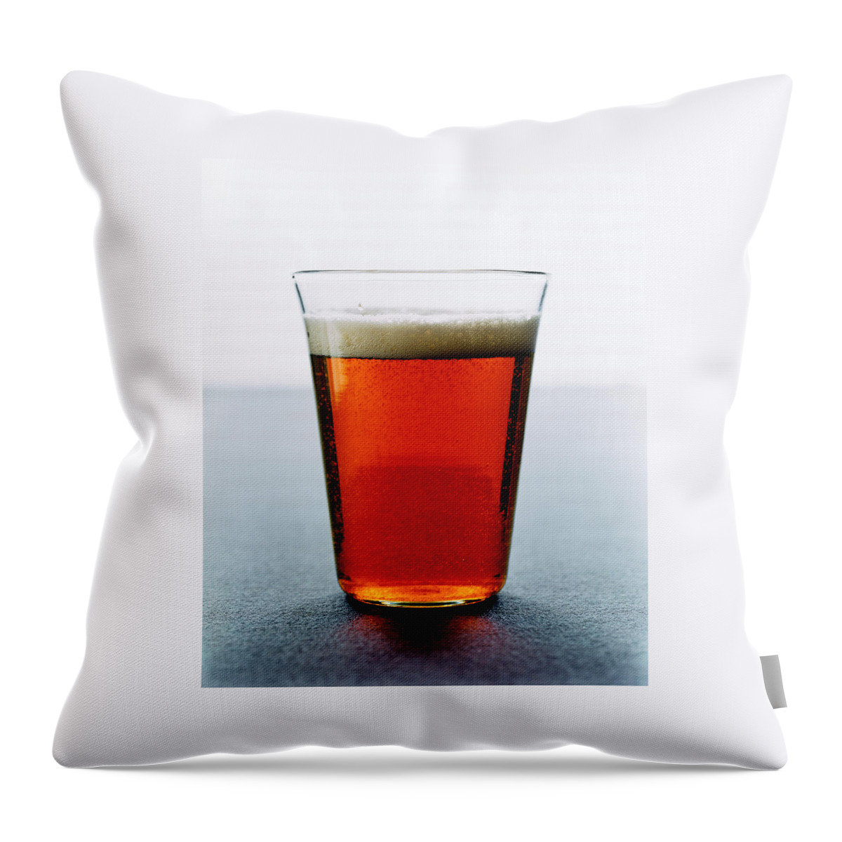 Cold Glass Of Lager Throw Pillow