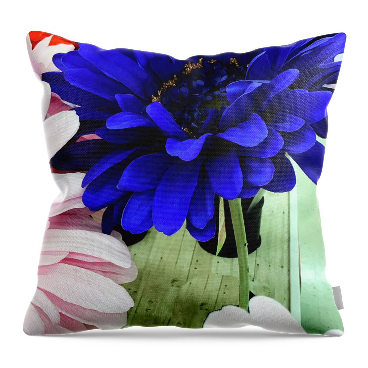 Flower Throw Pillow featuring the photograph Color-faux Blooms by Rick Locke - Out of the Corner of My Eye