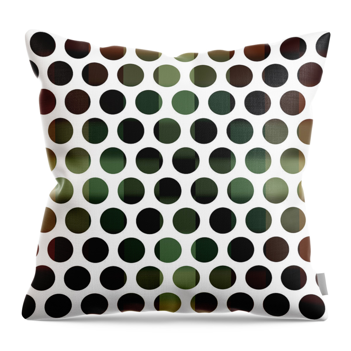 Pattern Throw Pillow featuring the mixed media Colorful Dots Pattern - Polka Dots - Pattern Design 5 - Brown, Slate, Grey, Beige, Steel by Studio Grafiikka