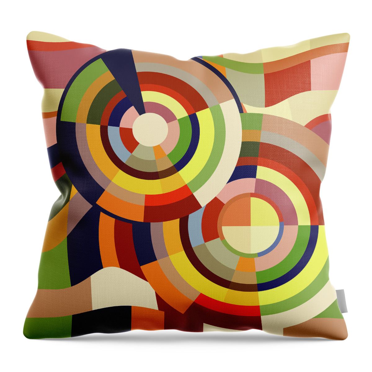 Colour Throw Pillow featuring the mixed media Colour Revolution SEVEN by Big Fat Arts