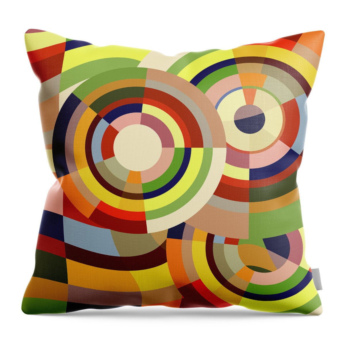 Colour Throw Pillow featuring the mixed media Colour Revolution SIX by Big Fat Arts
