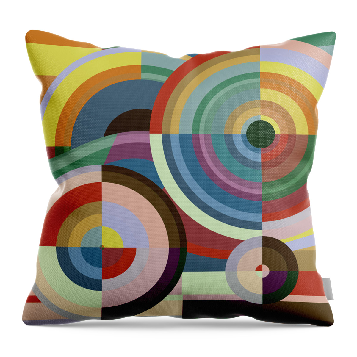 Colour Throw Pillow featuring the mixed media Colour Revolution THREE by Big Fat Arts