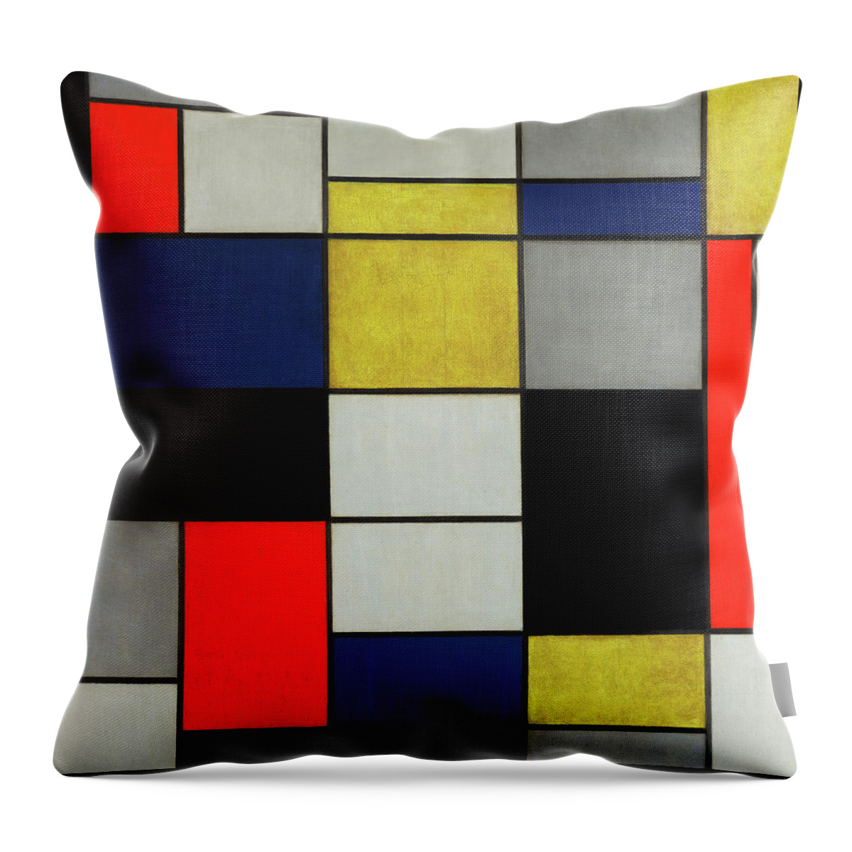 Piet Mondrian Throw Pillow featuring the painting Composition, 1919-1920 by Piet Mondrian