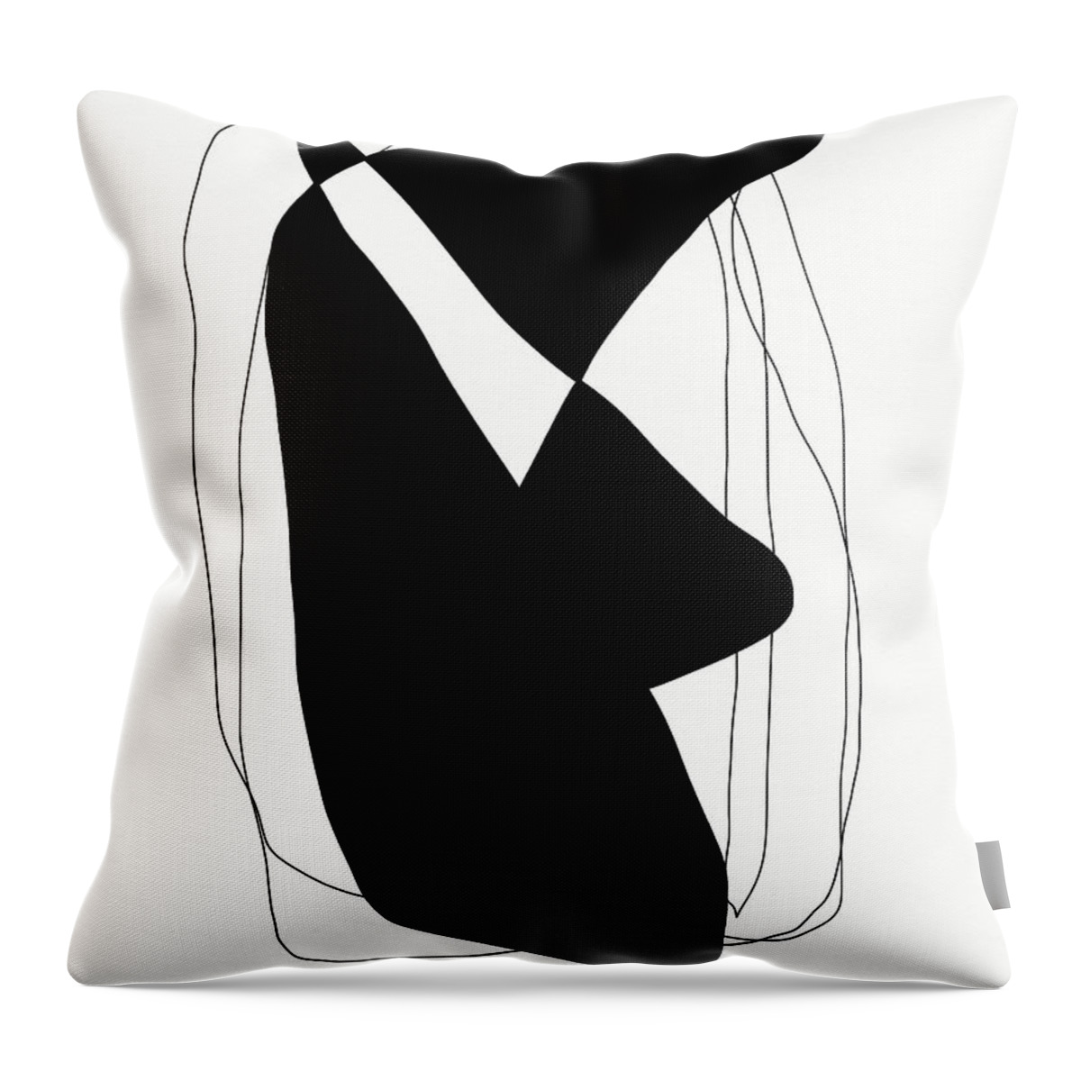 Modern Throw Pillow featuring the mixed media Connections 3- Minimal Art by Linda Woods by Linda Woods