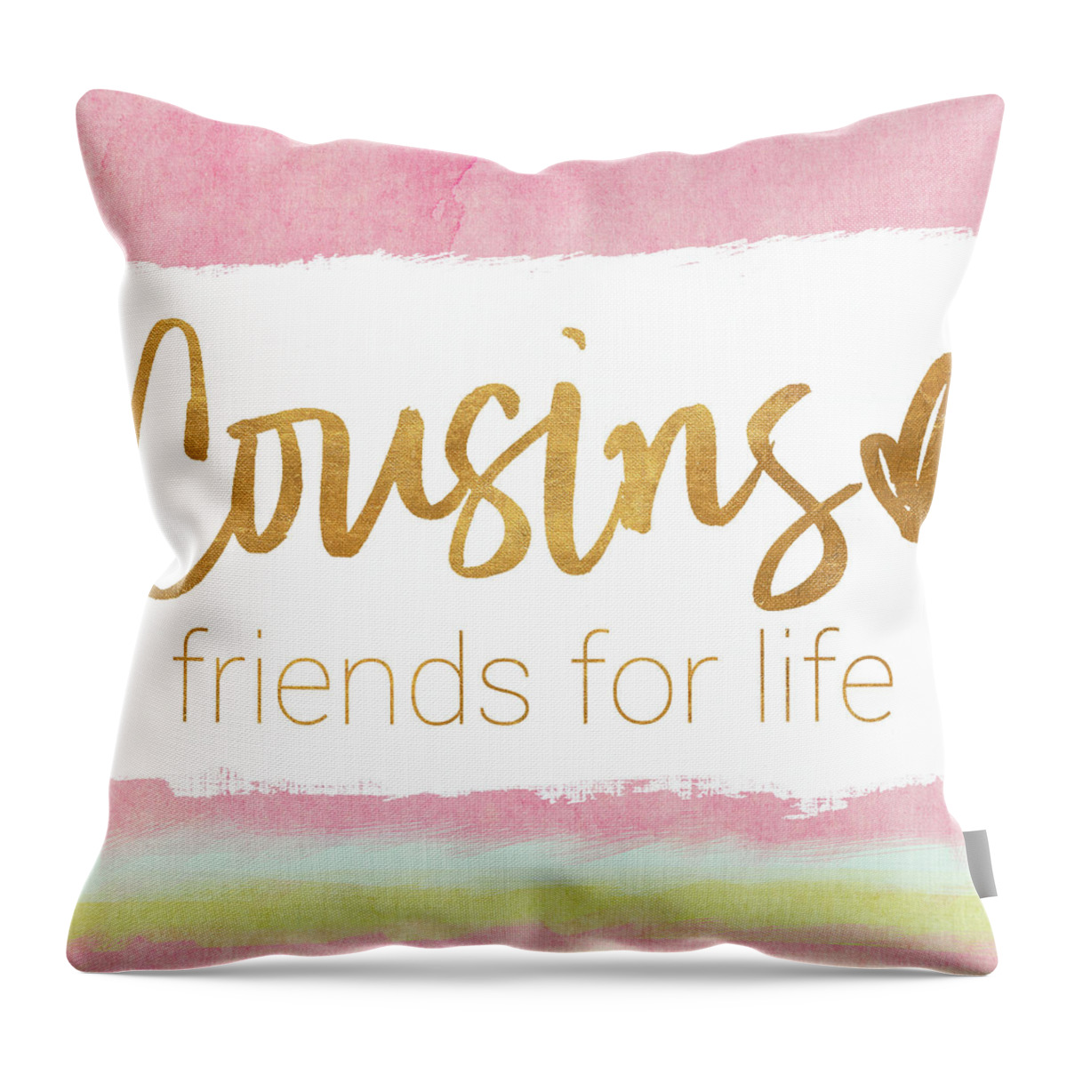 Cousins Throw Pillow featuring the mixed media Cousins Friends For Life by Sd Graphics Studio